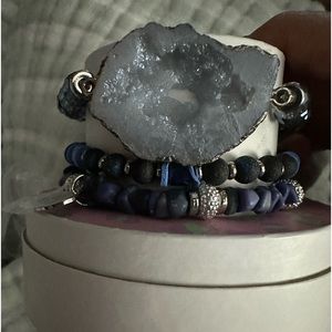 Denim Druzy stack